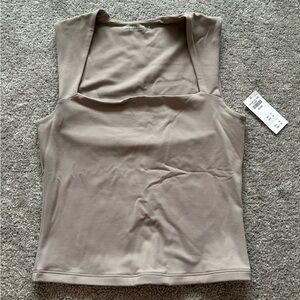 Square Neck Beige Women's Top